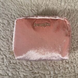 NEW Benefit fuzzy Pink Makeup cosmetics bag